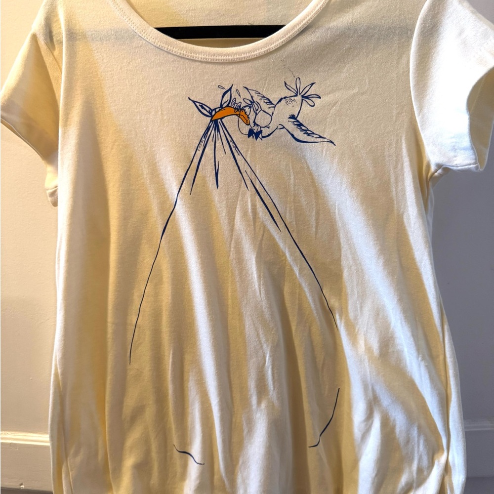 NWOT Vintage Maternity Tee, stork design. Size medium. New old stock.
